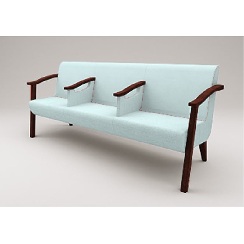 LHL-343D-51A8 ウェイティングHL スリムタイプ 3連 全肘付 張地D<配送時組立サービス付> イトーキ 高さ780mm幅1760mm奥行630mm  LHL-343D-51A8