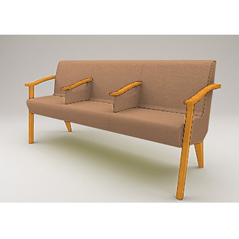 LHL-443D-15F6 ウェイティングHL ハイシートタイプ 3連 全肘付 張地D<配送時組立サービス付> イトーキ 高さ840mm幅1760mm奥行630mm  LHL-443D-15F6