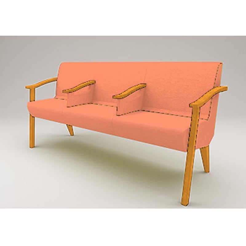 LHL-443D-15K8 ウェイティングHL ハイシートタイプ 3連 全肘付 張地D<配送時組立サービス付> イトーキ 高さ840mm幅1760mm奥行630mm  LHL-443D-15K8