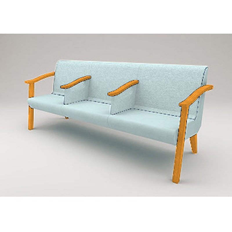 LHL-643D-15A8 ウェイティングHL ロータイプ 3連 全肘付 張地D<配送時組立サービス付> イトーキ 高さ740mm幅1760mm奥行630mm  LHL-643D-15A8 144,900円