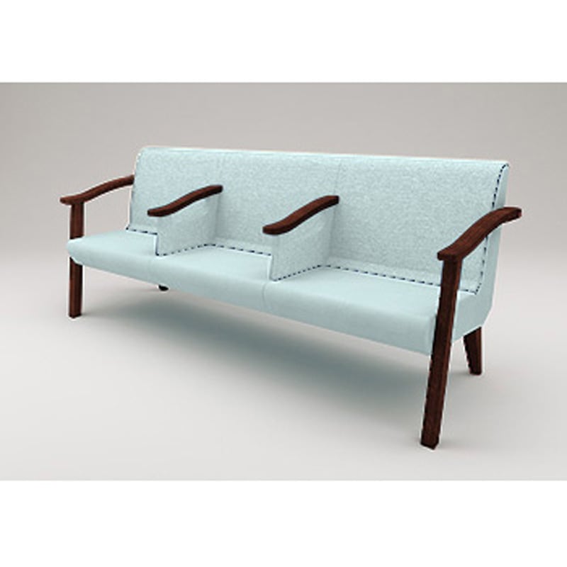 LHL-643D-51A8 ウェイティングHL ロータイプ 3連 全肘付 張地D<配送時組立サービス付> イトーキ 高さ740mm幅1760mm奥行630mm  LHL-643D-51A8