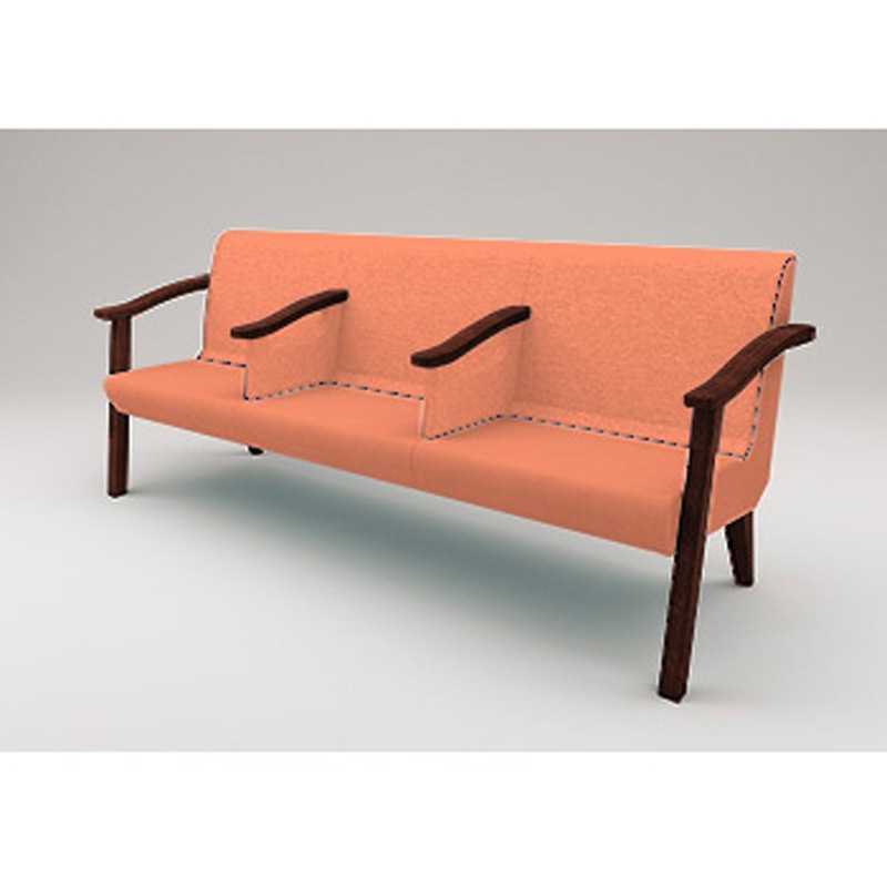 LHL-643D-51K8 ウェイティングHL ロータイプ 3連 全肘付 張地D<配送時組立サービス付> イトーキ 高さ740mm幅1760mm奥行630mm  LHL-643D-51K8 144,900円