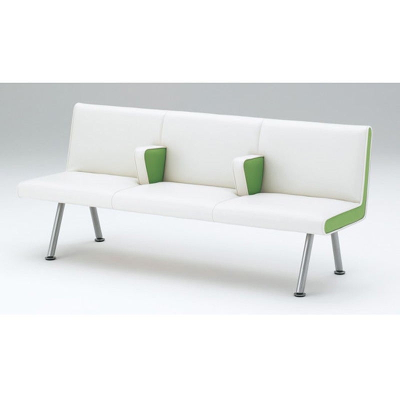 LNH-13D-Z5W9L6 ウェイティングNH 3連 中間肘付 スチール脚  張地D  <配送時組立サービス付> イトーキ 高さ780mm幅1800mm奥行610mm  LNH-13D-Z5W9L6