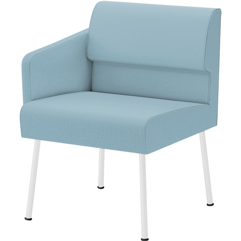 LPS-21RD-W9A8 ウェイティングPS 片肘タイプ(右肘) 連結パーツ付<配送時組立サービス付> イトーキ ホワイト 幅575mm奥行600mm高さ740mm  LPS-21RD-W9A8