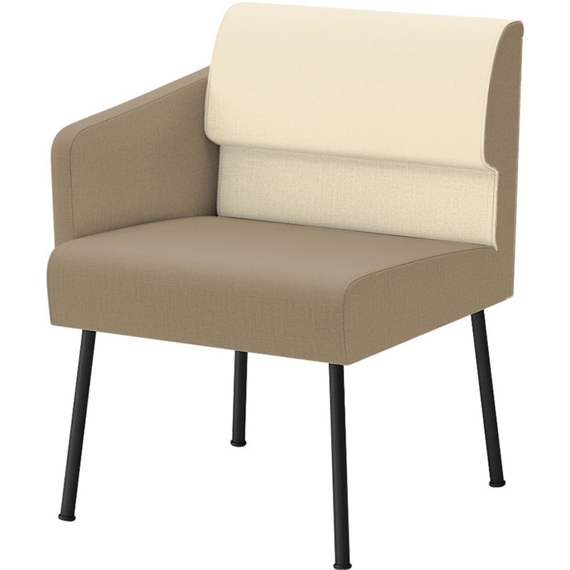 LPS-11RD-T1H8F6 ウェイティングPS 片肘タイプ(右肘) 連結パーツなし<配送時組立サービス付> イトーキ ホワイト 幅575mm奥行600mm高さ740mm  LPS-11RD-T1H8F6