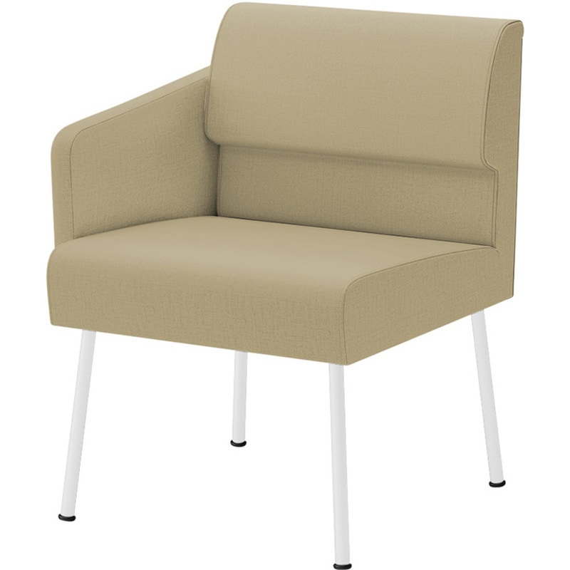 LPS-11RD-W9K6 ウェイティングPS 片肘タイプ(右肘) 連結パーツなし<配送時組立サービス付> イトーキ ホワイト 幅575mm奥行600mm高さ740mm  LPS-11RD-W9K6