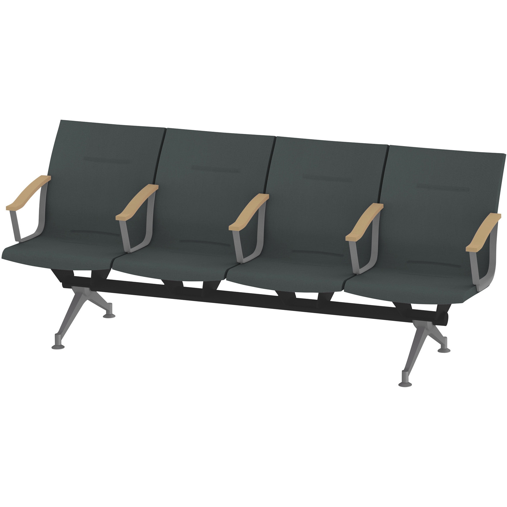 LSL-344D-95T3 ウェイティングSL  4連全肘付 2トーンバック<配送時組立サービス付> イトーキ ホワイト 幅2295mm奥行635mm高さ900mm  LSL-344D-95T3