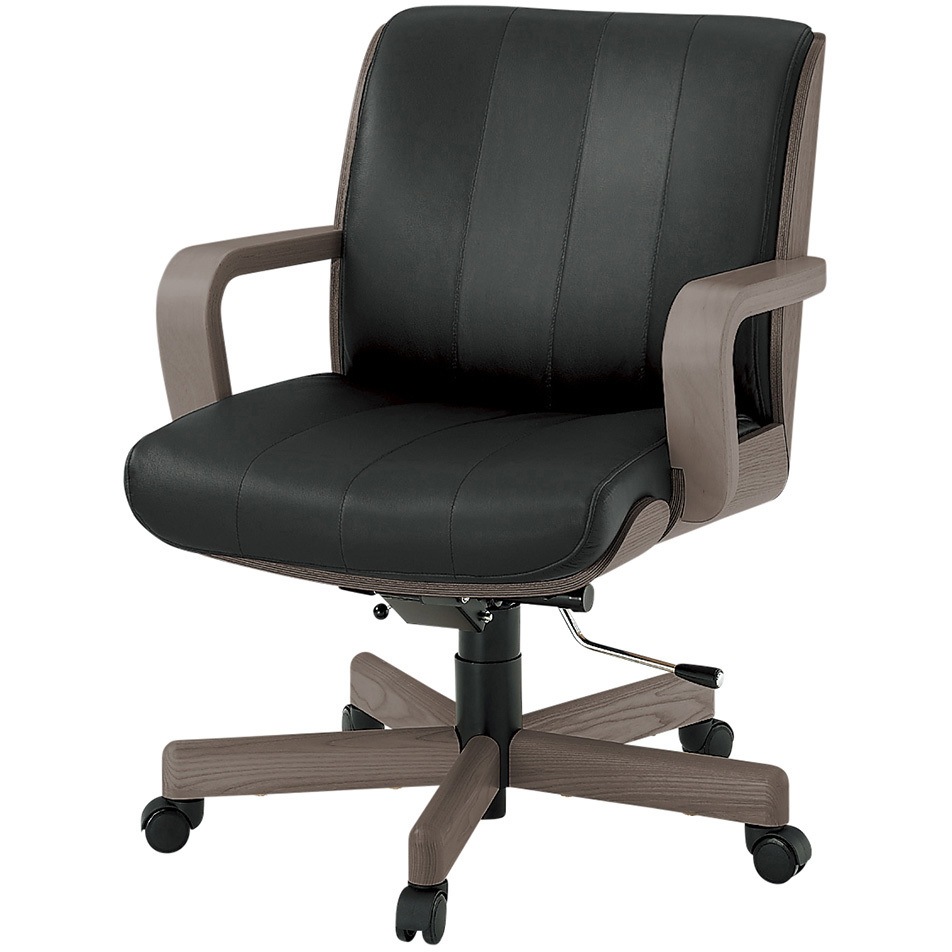 KWR-169LA-77T1 エグゼクティブチェア R-1 ミドルバック レザータイプ(背裏突板貼り)<配送時組立サービス付> 1台 イトーキ 【通販モノタロウ】
