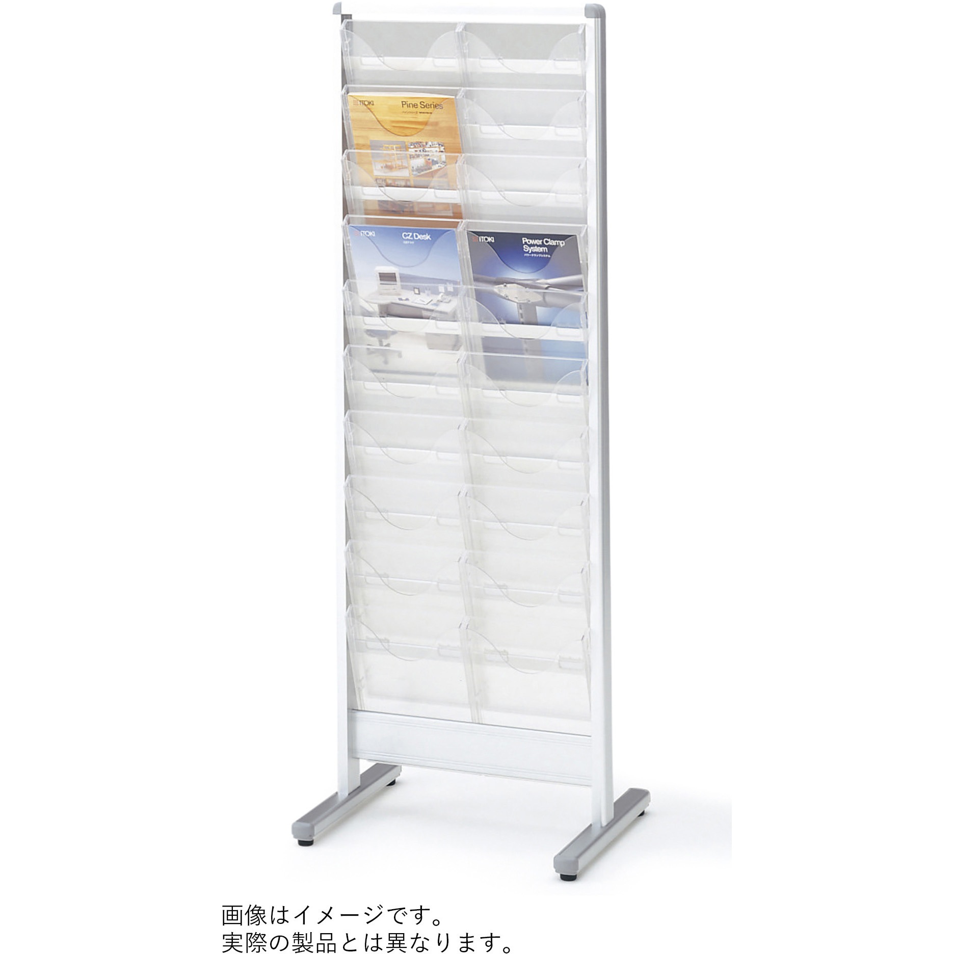 VCCV-013-WH カセット式パンフレットスタンド 10段 3列<配送時組立サービス付> イトーキ 幅775mm奥行400mm高さ1500mm  VCCV-013-WH