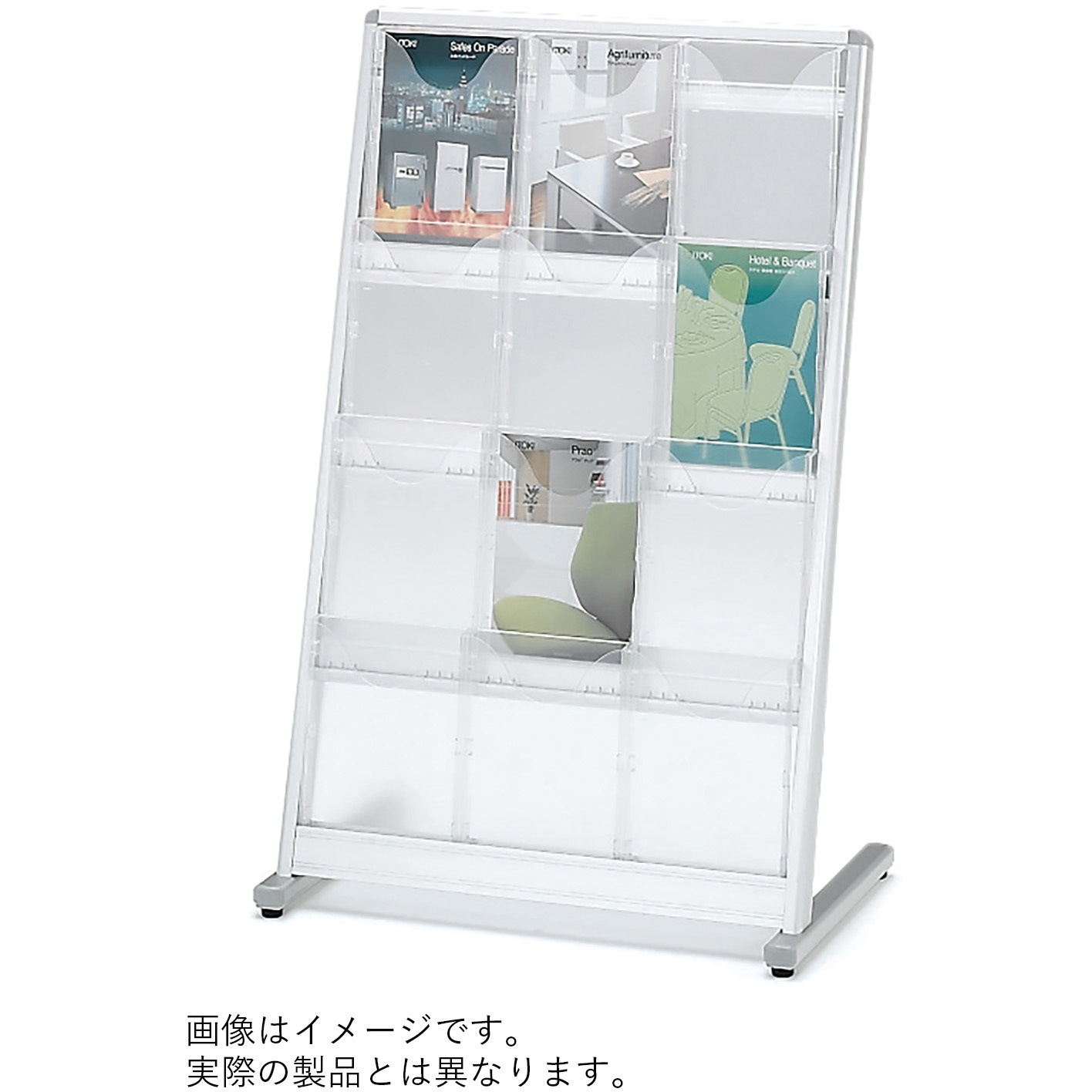 VCCV-2L4-WH カセット式パンフレットスタンド ロータイプ(傾斜型) 4段 4列<配送時組立サービス付> イトーキ 幅1011mm奥行491mm高さ1200mm  VCCV-2L4-WH