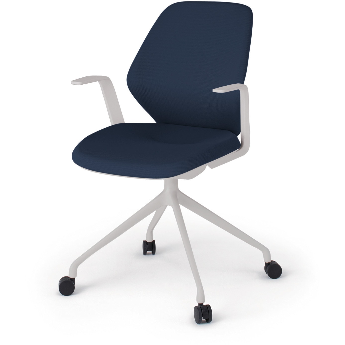 KG-945PVM1NNB2 キュアチェア クロスバック 肘付 4本脚アルミ塗装脚 PV張地 ウレタンキャスター<配送時組立サービス付> 1台 イトーキ 【通販モノタロウ】 40,937円