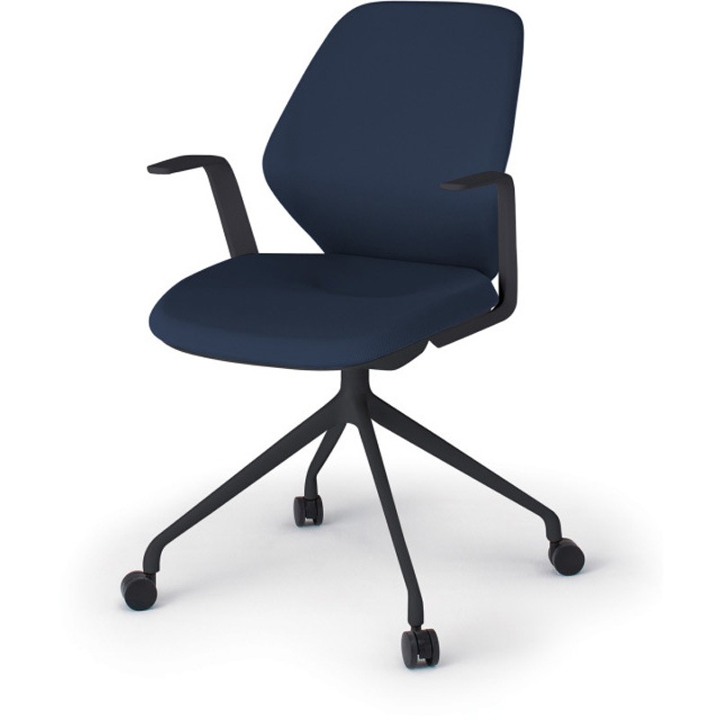 KG-945PV-TTB2 キュアチェア クロスバック 肘付 4本脚アルミ塗装脚 PV張地 ナイロンキャスター<配送時組立サービス付> 1台 イトーキ 【通販モノタロウ】