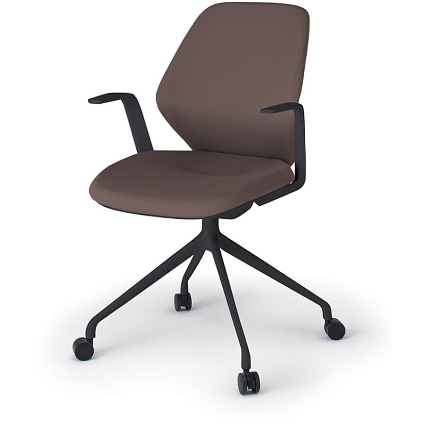 KG-945PV-TTH2 キュアチェア クロスバック 肘付 4本脚アルミ塗装脚 PV張地 ナイロンキャスター<配送時組立サービス付> 1台 イトーキ 【通販モノタロウ】