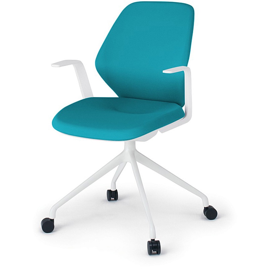 KG-945PV-WWA3 キュアチェア クロスバック 肘付 4本脚アルミ塗装脚 PV張地 ナイロンキャスター<配送時組立サービス付> 1台 イトーキ 【通販モノタロウ】