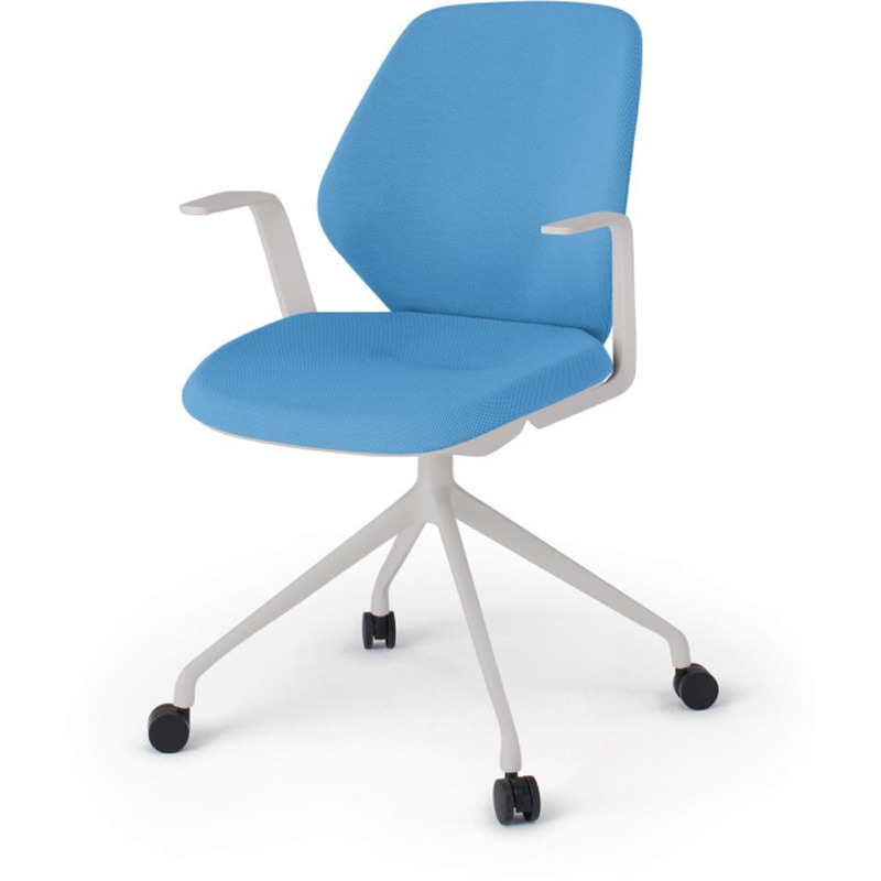 KG-945SC-NNS2 キュアチェア クロスバック 肘付 4本脚アルミ塗装脚 SC張地 ナイロンキャスター<配送時組立サービス付> 1台 イトーキ 【通販モノタロウ】