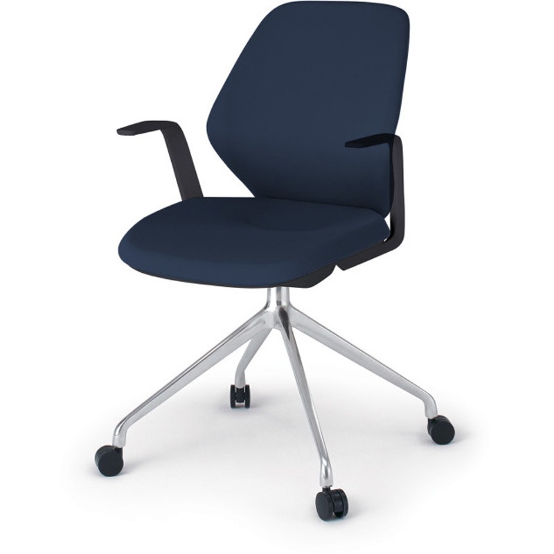 KG-945PV-ZTB2 キュアチェア クロスバック 肘付 4本脚アルミミラー脚 PV張地 ナイロンキャスター<配送時組立サービス付> 1台 イトーキ 【通販モノタロウ】 45,487円