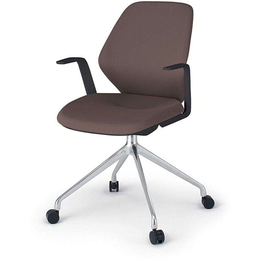 KG-945PV-ZTH2 キュアチェア クロスバック 肘付 4本脚アルミミラー脚 PV張地 ナイロンキャスター<配送時組立サービス付> 1台 イトーキ 【通販モノタロウ】