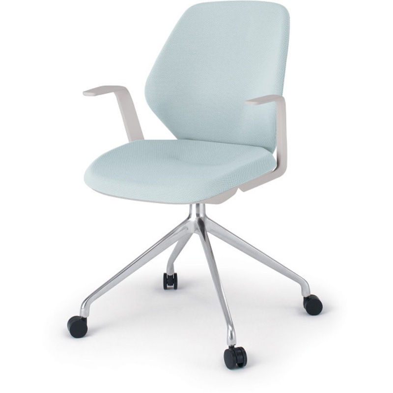 KG-945SC-ZNE6 キュアチェア クロスバック 肘付 4本脚アルミミラー脚 SC張地 ナイロンキャスター<配送時組立サービス付> 1台 イトーキ 【通販モノタロウ】 44,388円