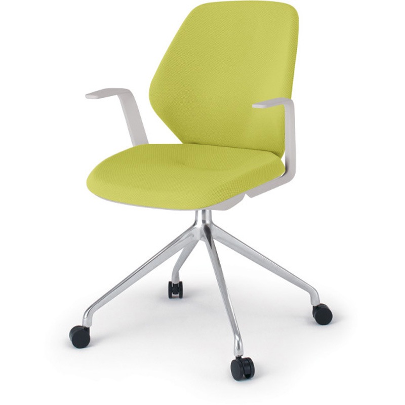 KG-945SC-ZNU8 キュアチェア クロスバック 肘付 4本脚アルミミラー脚 SC張地 ナイロンキャスター<配送時組立サービス付> 1台 イトーキ 【通販モノタロウ】