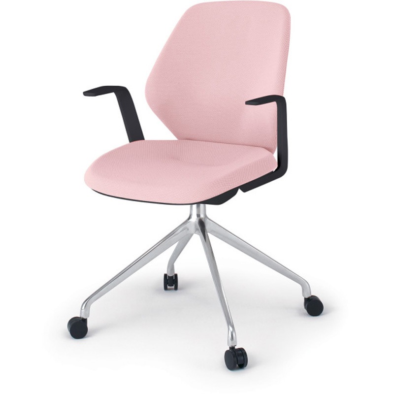 KG-945SC-ZTR9 キュアチェア クロスバック 肘付 4本脚アルミミラー脚 SC張地 ナイロンキャスター<配送時組立サービス付> 1台 イトーキ 【通販モノタロウ】