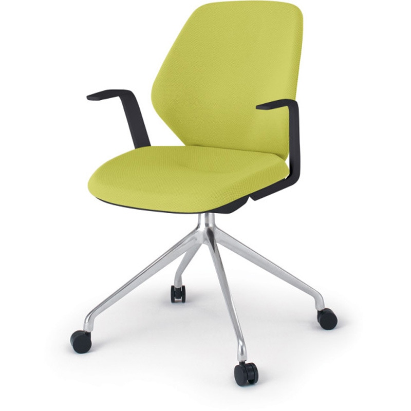 KG-945SC-ZTU8 キュアチェア クロスバック 肘付 4本脚アルミミラー脚 SC張地 ナイロンキャスター<配送時組立サービス付> 1台 イトーキ 【通販モノタロウ】