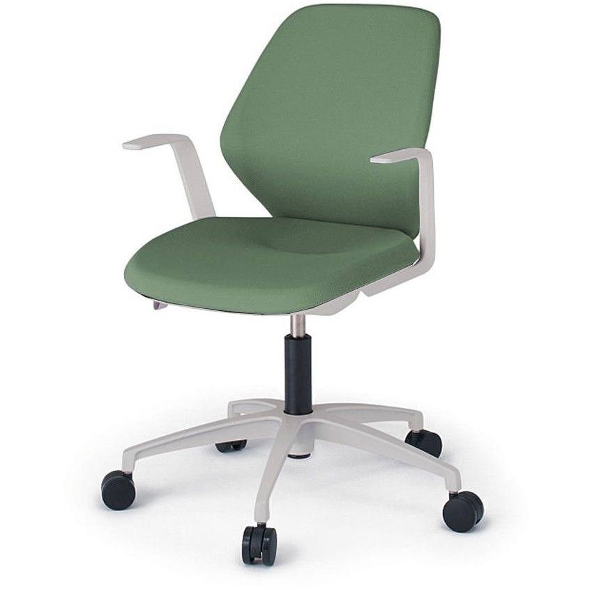 KG-925PVM-NNQ2 キュアチェア クロスバック 肘付 5本脚アルミ塗装脚 PV張地 ウレタンキャスター<配送時組立サービス付> 1台 イトーキ 【通販モノタロウ】