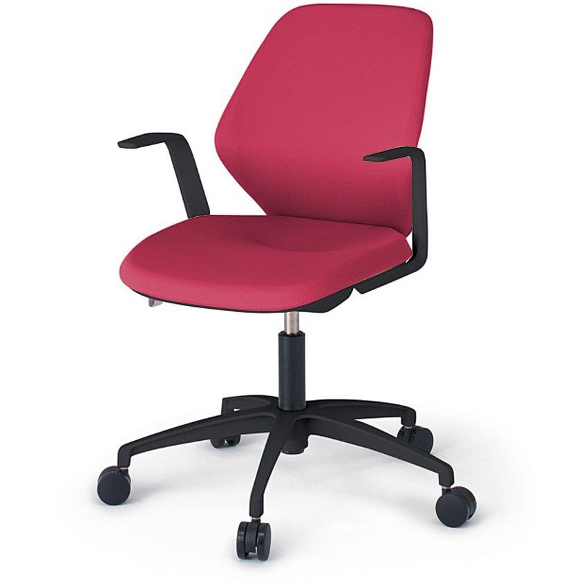 KG-925PV-TTM4 キュアチェア クロスバック 肘付 5本脚アルミ塗装脚 PV張地 ナイロンキャスター<配送時組立サービス付> 1台 イトーキ 【通販モノタロウ】