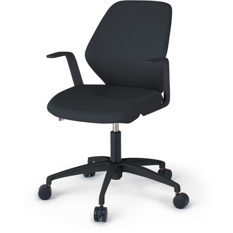 KG-925PV-TTT1 キュアチェア クロスバック 肘付 5本脚アルミ塗装脚 PV張地 ナイロンキャスター<配送時組立サービス付> 1台 イトーキ 【通販モノタロウ】