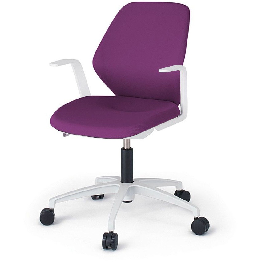 KG-925PV-WWX7 キュアチェア クロスバック 肘付 5本脚アルミ塗装脚 PV張地 ナイロンキャスター<配送時組立サービス付> 1台 イトーキ 【通販モノタロウ】