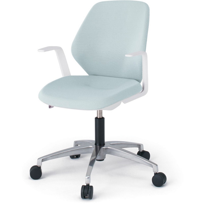 KG-925SC-ZWE6 キュアチェア クロスバック 肘付 5本脚アルミミラー脚 SC張地 ナイロンキャスター<配送時組立サービス付> 1台 イトーキ 【通販モノタロウ】