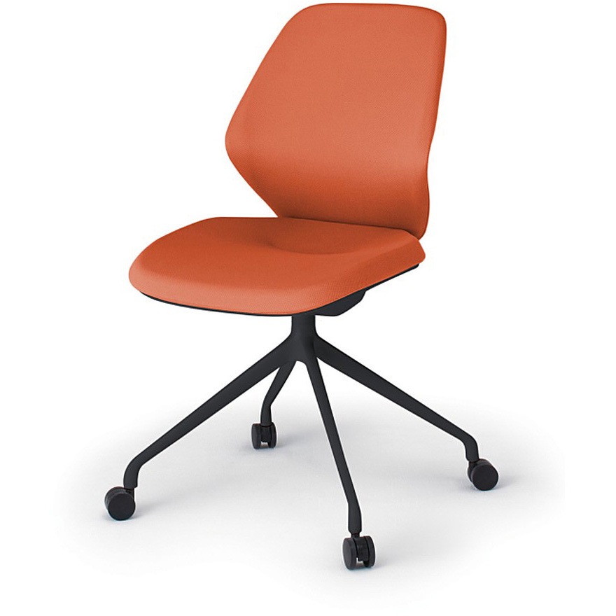 KG-940PV-TTD3 キュアチェア クロスバック 肘なし 4本脚アルミ塗装脚 PV張地 ナイロンキャスター<配送時組立サービス付> 1台 イトーキ 【通販モノタロウ】