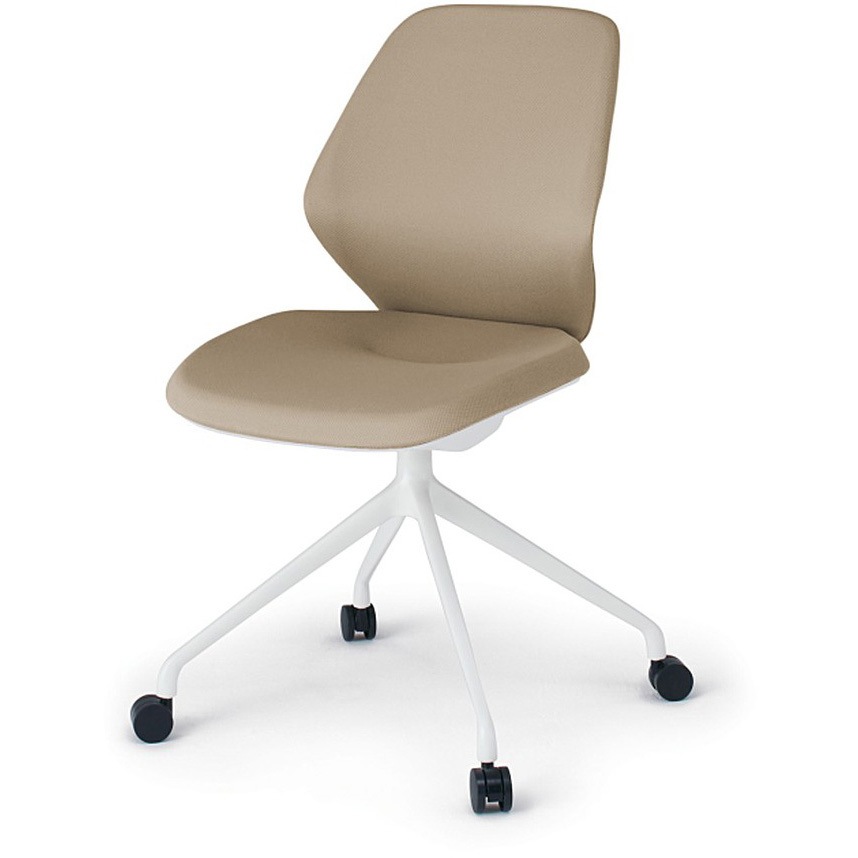 KG-940PV-WWY3 キュアチェア クロスバック 肘なし 4本脚アルミ塗装脚 PV張地 ナイロンキャスター<配送時組立サービス付> 1台 イトーキ 【通販モノタロウ】