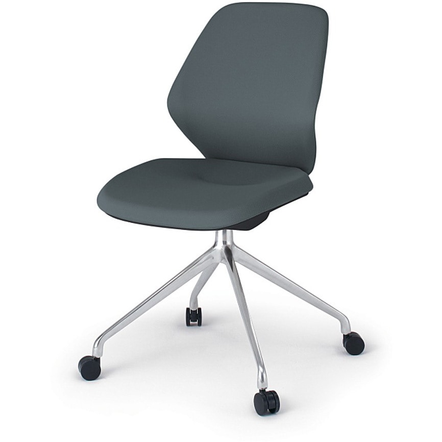 KG-940PV-ZTW2 キュアチェア クロスバック 肘なし 4本脚アルミミラー脚 PV張地 ナイロンキャスター<配送時組立サービス付> 1台 イトーキ 【通販モノタロウ】