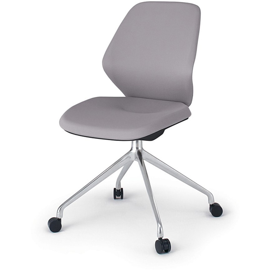 KG-940PV-ZTW6 キュアチェア クロスバック 肘なし 4本脚アルミミラー脚 PV張地 ナイロンキャスター<配送時組立サービス付> 1台 イトーキ 【通販モノタロウ】