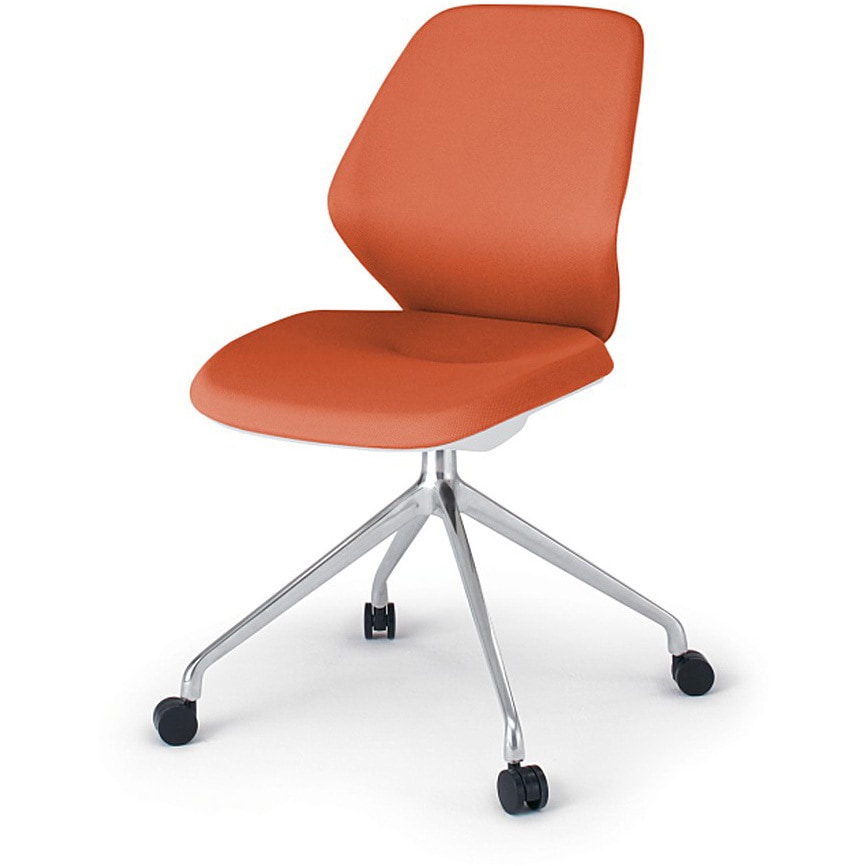 KG-940PV-ZWD3 キュアチェア クロスバック 肘なし 4本脚アルミミラー脚 PV張地 ナイロンキャスター<配送時組立サービス付> 1台 イトーキ 【通販モノタロウ】