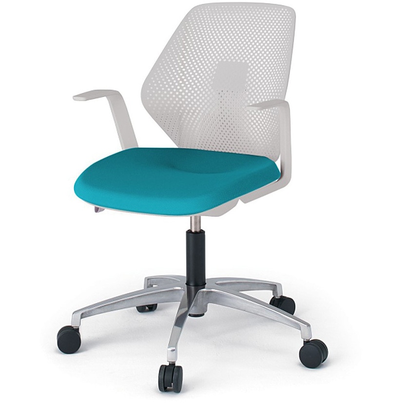 KG-965PVM-ZNA3 キュアチェア 樹脂メッシュバック 肘付 5本脚アルミミラー脚 PV張地 ウレタンキャスター<配送時組立サービス付> 1台 イトーキ 【通販モノタロウ】