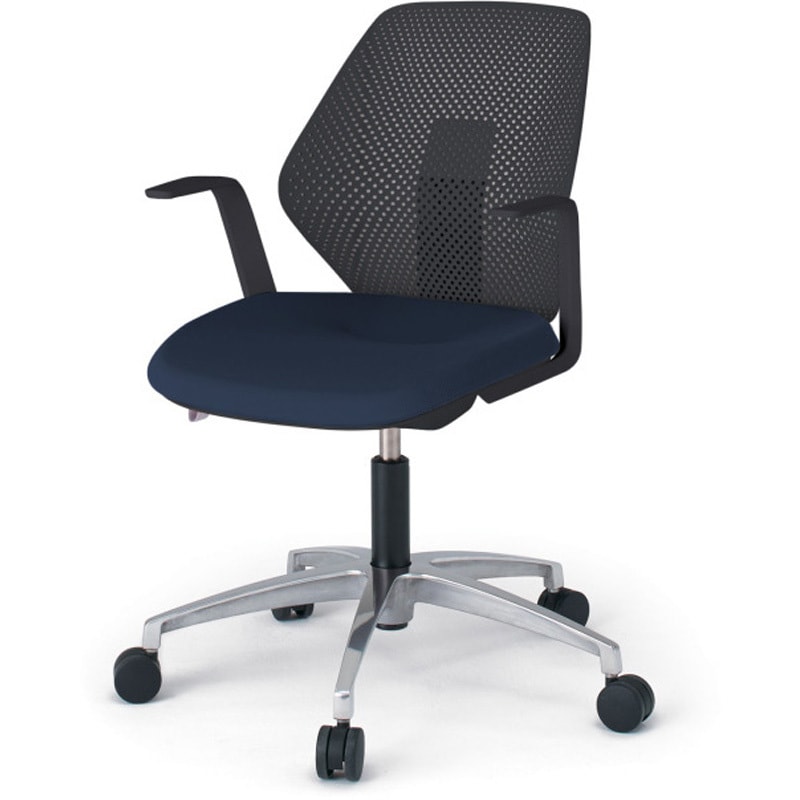 KG-965PVM-ZTB2 キュアチェア 樹脂メッシュバック 肘付 5本脚アルミミラー脚 PV張地 ウレタンキャスター<配送時組立サービス付> 1台 イトーキ 【通販モノタロウ】 44,122円