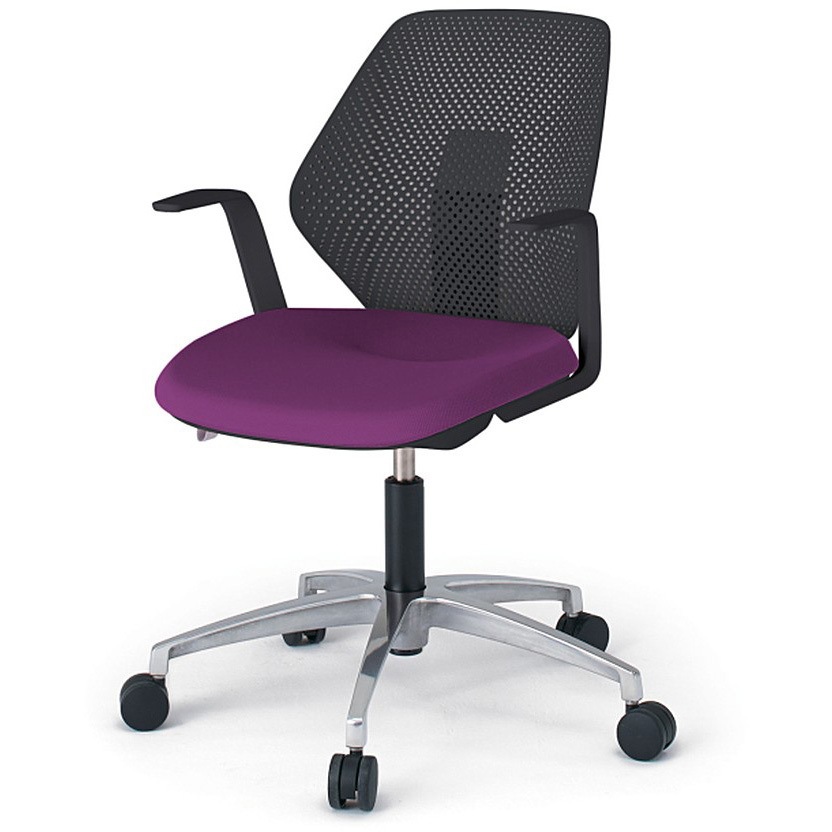 KG-965PVM-ZTX7 キュアチェア 樹脂メッシュバック 肘付 5本脚アルミミラー脚 PV張地 ウレタンキャスター<配送時組立サービス付> 1台 イトーキ 【通販モノタロウ】