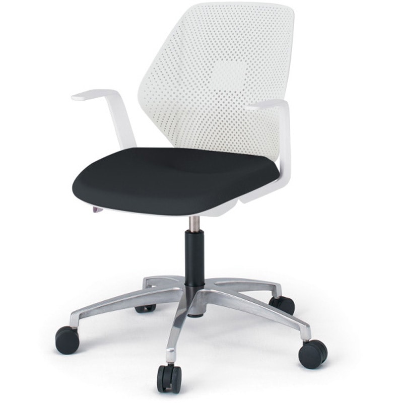 KG-965PV-ZWT1 キュアチェア 樹脂メッシュバック 肘付 5本脚アルミミラー脚 PV張地 ナイロンキャスター<配送時組立サービス付> 1台 イトーキ 【通販モノタロウ】