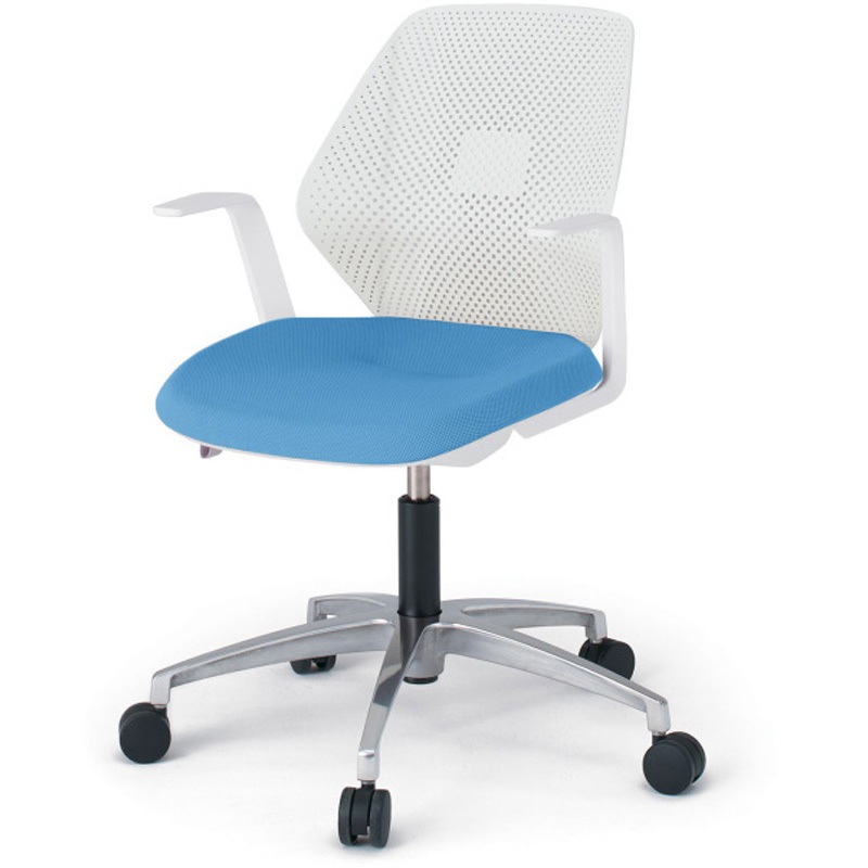 KG-965SC-ZWS2 キュアチェア 樹脂メッシュバック 肘付 5本脚アルミミラー脚 SC張地 ナイロンキャスター<配送時組立サービス付> 1台 イトーキ 【通販モノタロウ】