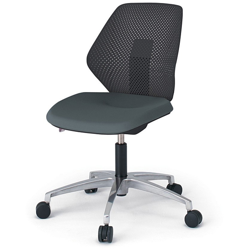 KG-960PV-ZTW2 キュアチェア 樹脂メッシュバック 肘なし 5本脚アルミミラー脚 PV張地 ナイロンキャスター<配送時組立サービス付> 1台 イトーキ 【通販モノタロウ】