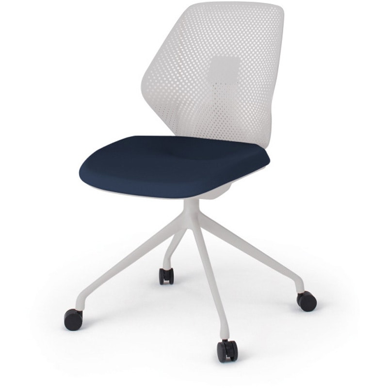 KG-980PV-NNB2 キュアチェア 樹脂メッシュバック 肘なし 4本脚アルミ塗装脚 PV張地 ナイロンキャスター<配送時組立サービス付> 1台 イトーキ 【通販モノタロウ】