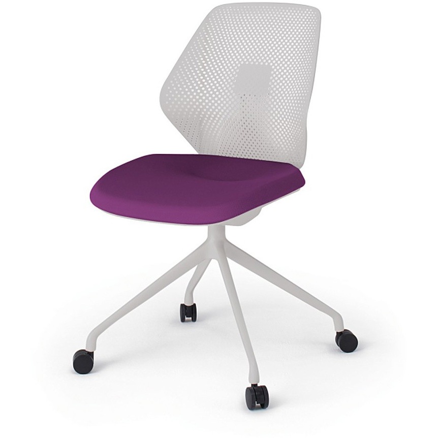 KG-980PV-NNX7 キュアチェア 樹脂メッシュバック 肘なし 4本脚アルミ塗装脚 PV張地 ナイロンキャスター<配送時組立サービス付> 1台 イトーキ 【通販モノタロウ】