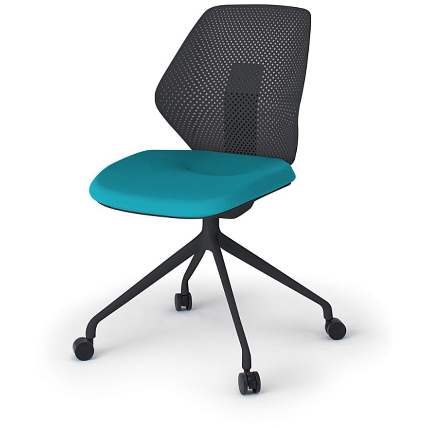 KG-980PV-TTA3 キュアチェア 樹脂メッシュバック 肘なし 4本脚アルミ塗装脚 PV張地 ナイロンキャスター<配送時組立サービス付> 1台 イトーキ 【通販モノタロウ】