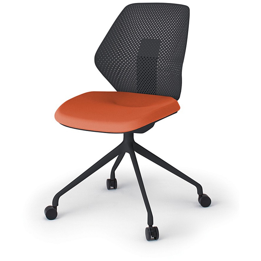 KG-980PV-TTD3 キュアチェア 樹脂メッシュバック 肘なし 4本脚アルミ塗装脚 PV張地 ナイロンキャスター<配送時組立サービス付> 1台 イトーキ 【通販モノタロウ】