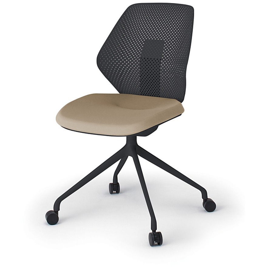 KG-980PV-TTY3 キュアチェア 樹脂メッシュバック 肘なし 4本脚アルミ塗装脚 PV張地 ナイロンキャスター<配送時組立サービス付> 1台 イトーキ 【通販モノタロウ】