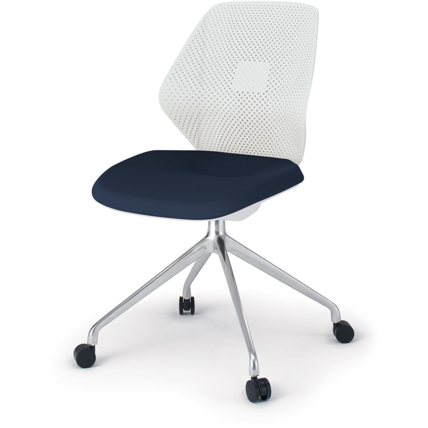 KG-980PVM1ZWB2 キュアチェア 樹脂メッシュバック 肘なし 4本脚アルミミラー脚 PV張地 ウレタンキャスター<配送時組立サービス付> 1台 イトーキ 【通販モノタロウ】