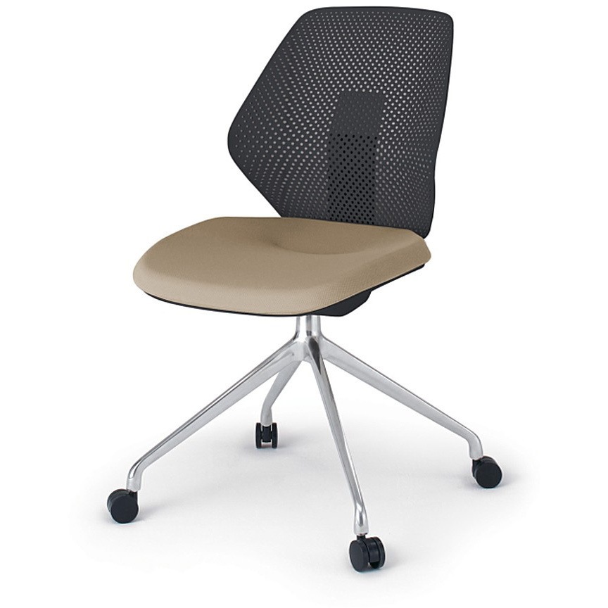 KG-980PV-ZTY3 キュアチェア 樹脂メッシュバック 肘なし 4本脚アルミミラー脚 PV張地 ナイロンキャスター<配送時組立サービス付> 1台 イトーキ 【通販モノタロウ】 38,987円