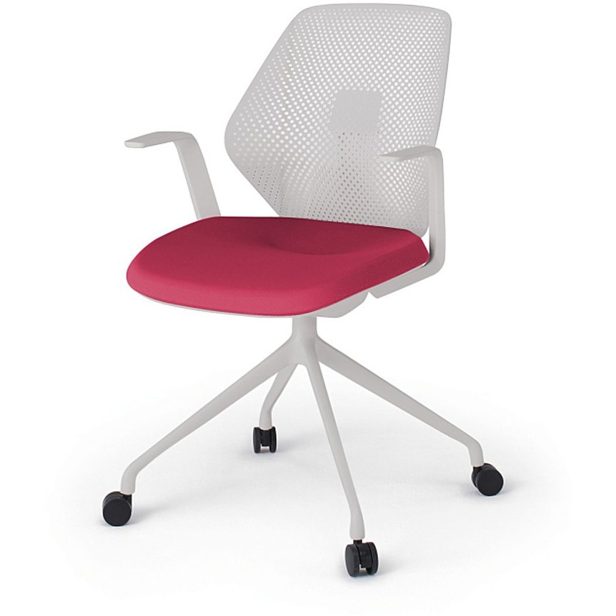 KG-985PV-NNM4 キュアチェア 樹脂メッシュバック 肘付 4本脚アルミ塗装脚 PV張地 ナイロンキャスター<配送時組立サービス付> 1台 イトーキ 【通販モノタロウ】 36,387円