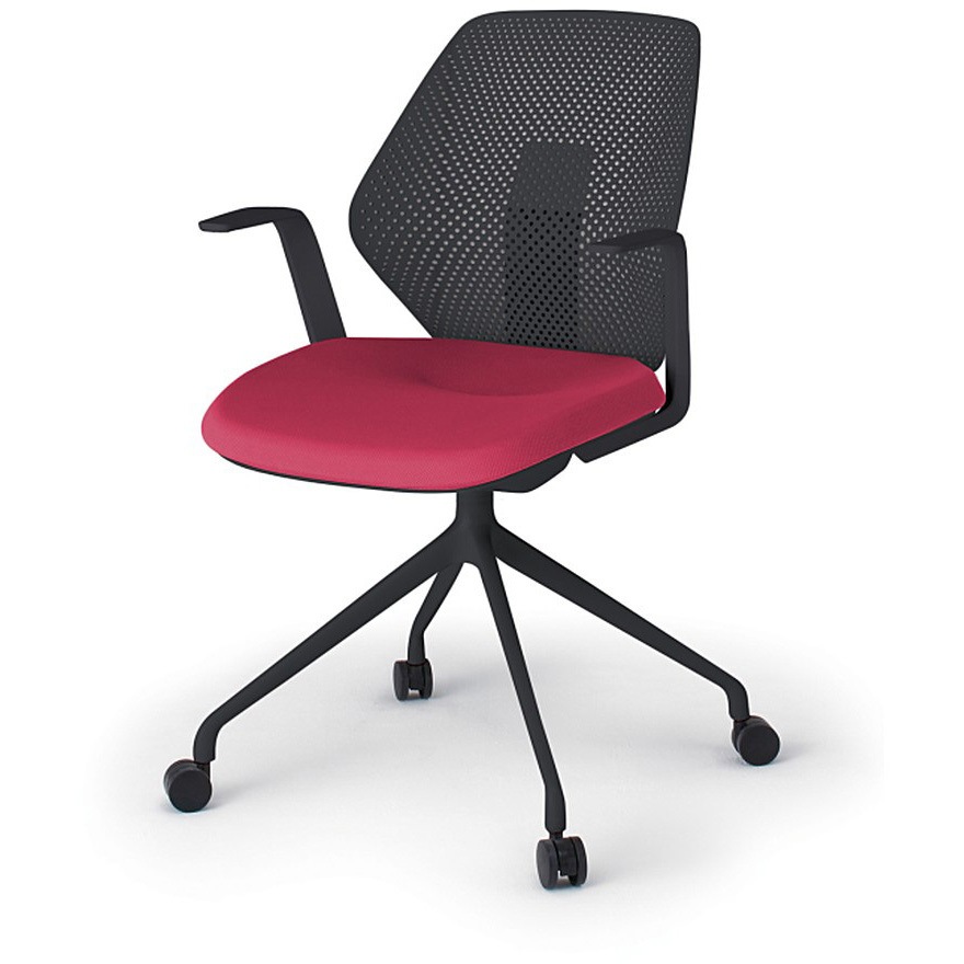 KG-985PV-TTM4 キュアチェア 樹脂メッシュバック 肘付 4本脚アルミ塗装脚 PV張地 ナイロンキャスター<配送時組立サービス付> 1台 イトーキ 【通販モノタロウ】 36,387円